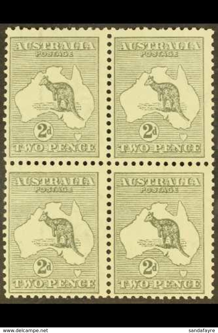 1915-27 BLOCK OF 4  2d Grey Kangaroo, Die I, Wmk Narrow Crown, SG 35, Very Fine Mint With Three Stamps Being Never Hinge - Sonstige & Ohne Zuordnung