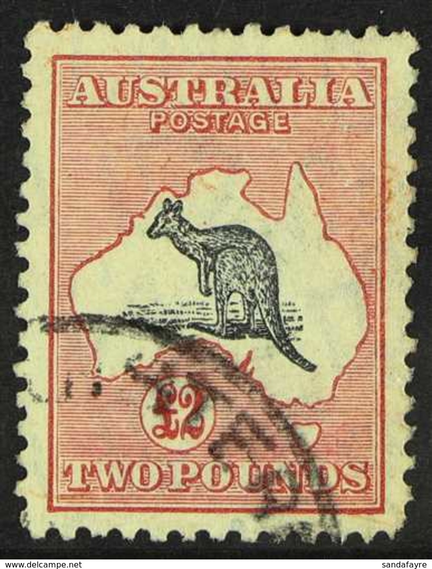 1931  £2 Black And Rose, Kangaroo, Wmk C Of A, SG 138, Good Used. Cat SG £600 For More Images, Please Visit Http://www.s - Autres & Non Classés