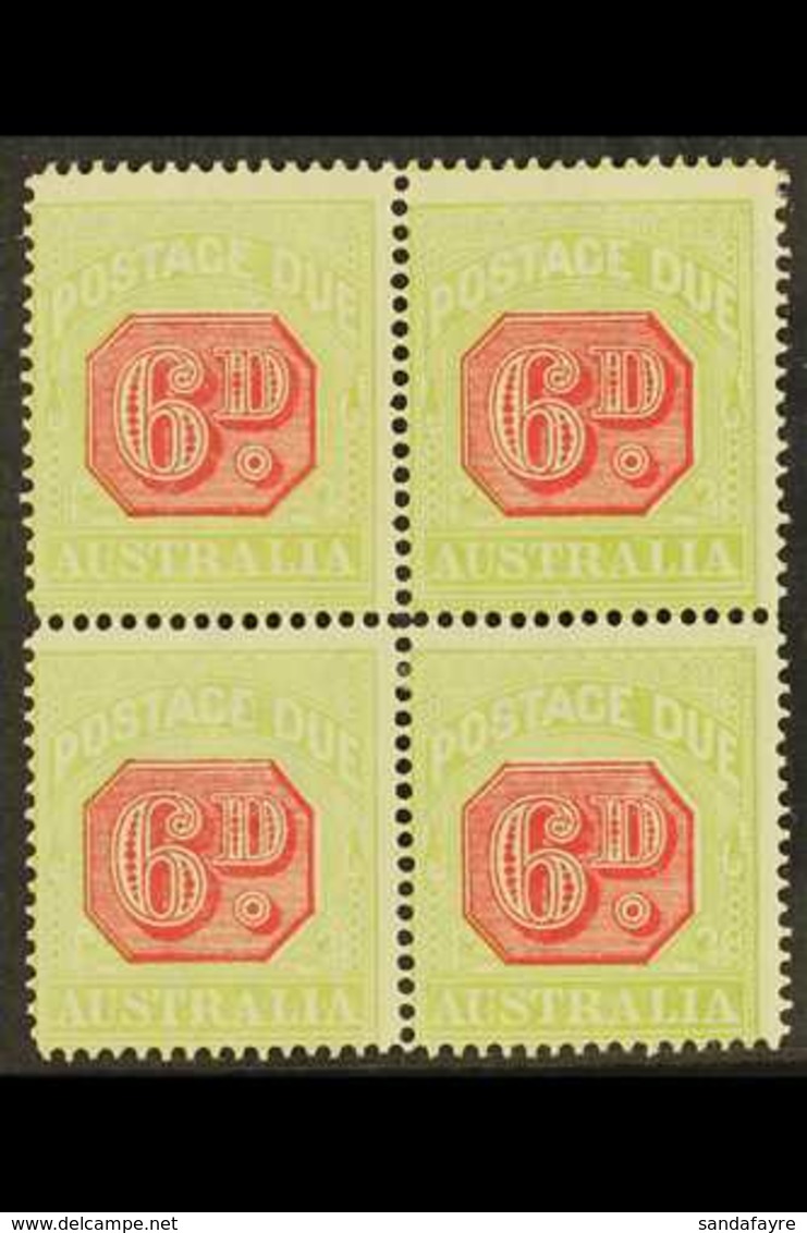 POSTAGE DUES  1922 6d Carmine And Yellow Green, SG D97, Fine Mint Block Of 4. For More Images, Please Visit Http://www.s - Sonstige & Ohne Zuordnung