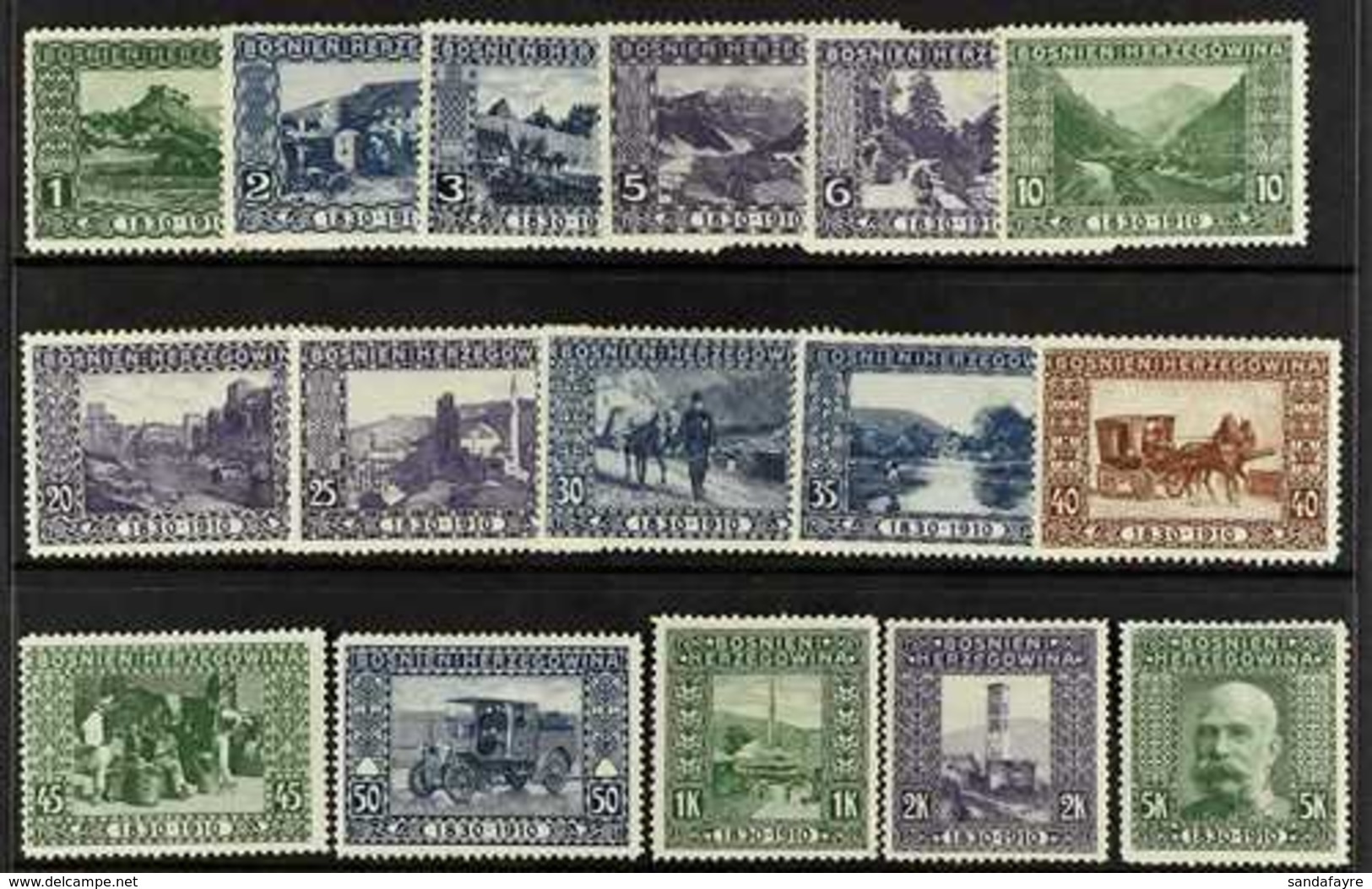 BOSNIA & HERZEGOVINA  1910 Birthday Complete Set Of Perforated COLOUR PROOFS Printed In Various Unissued Colours, Michel - Sonstige & Ohne Zuordnung