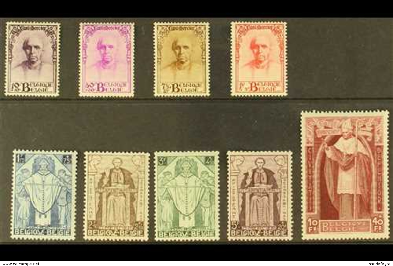 1932  Cardinal Mercier Memorial Fund, Complete Set, SG 609/17, Mi 333/41, COB 342/50, Never Hinged Mint, 2014 Pierre Kai - Sonstige & Ohne Zuordnung