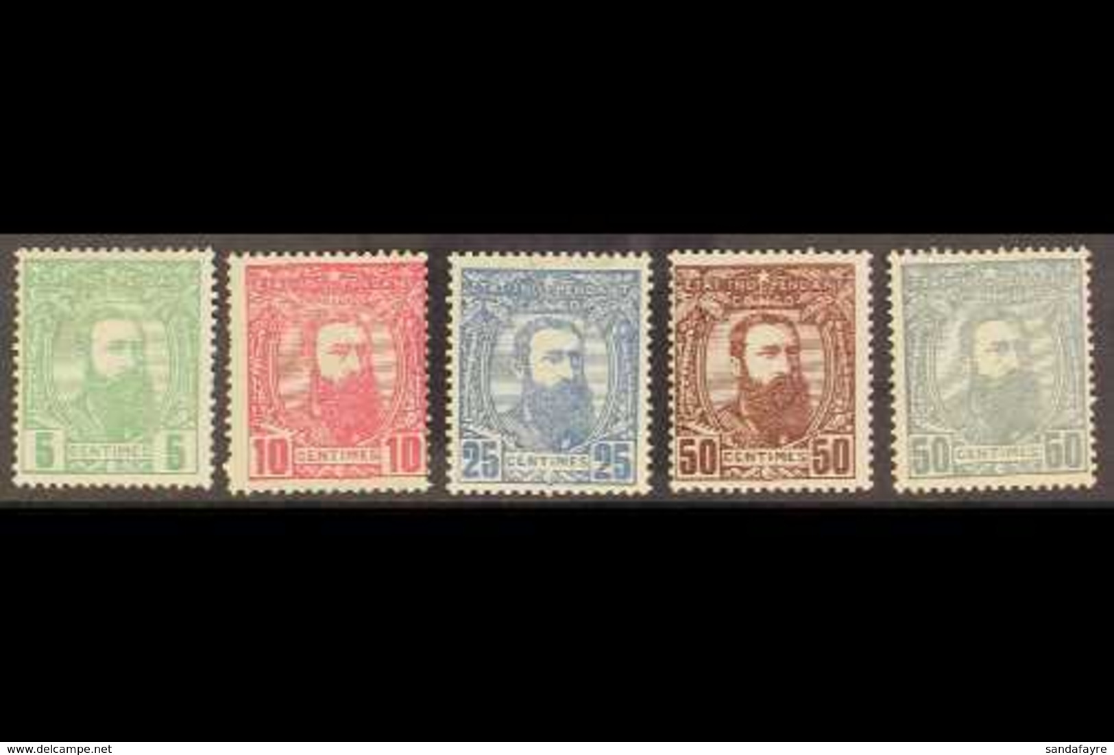 CONGO  1887-94 Set To Both 50c, COB 6/10, Fine Mint. (5 Stamps) For More Images, Please Visit Http://www.sandafayre.com/ - Sonstige & Ohne Zuordnung