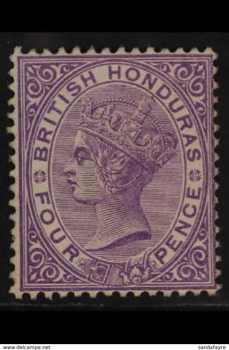 1882  4d Mauve, Wmk Crown CA, SG 20, Very Fine Mint. For More Images, Please Visit Http://www.sandafayre.com/itemdetails - Britisch-Honduras (...-1970)