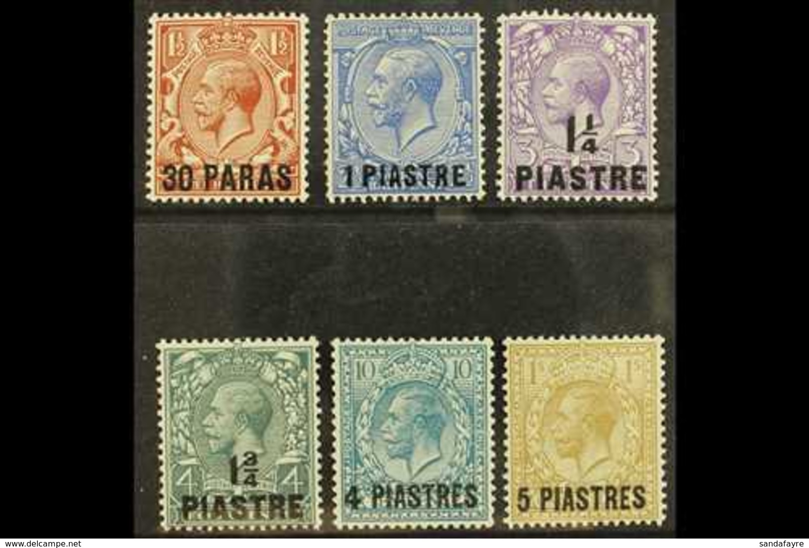 1913-14  KGV Surcharges Set, SG 35/40, Fine Mint (6). For More Images, Please Visit Http://www.sandafayre.com/itemdetail - Britisch-Levant