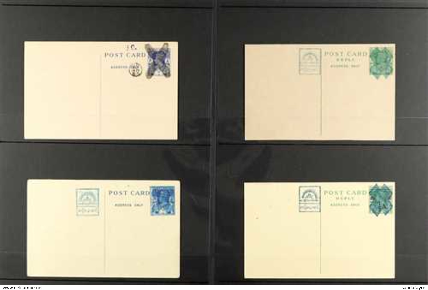 JAPANESE OCCUPATION  POSTAL STATIONERY 1942-43 UNUSED POSTCARD GROUP, Includes 6p, 9p, And ½A On 9p Cards With Thick Cro - Burma (...-1947)