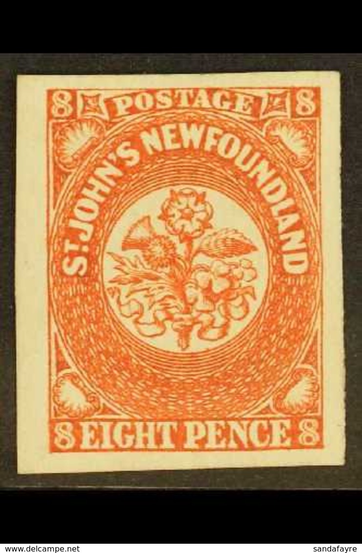 1857  8d Scarlet-vermilion, Imperf, SG 8, Superb Unused, No Gum, Four Huge Margins, Great Looker. For More Images, Pleas - Sonstige & Ohne Zuordnung