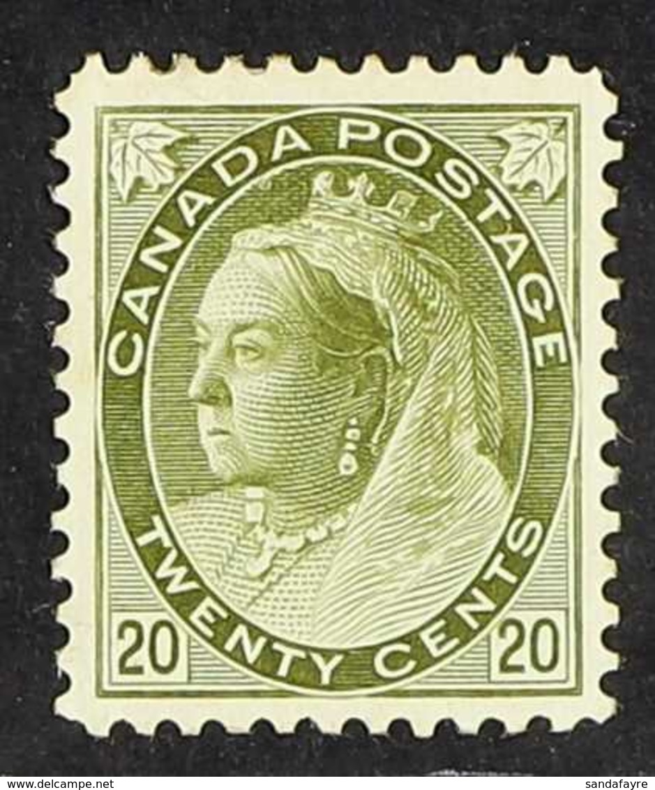 1898-1902  QV 20c Olive-green, SG 165, Very Fine Mint, Well Centred And Lovely Fresh Colour. For More Images, Please Vis - Sonstige & Ohne Zuordnung