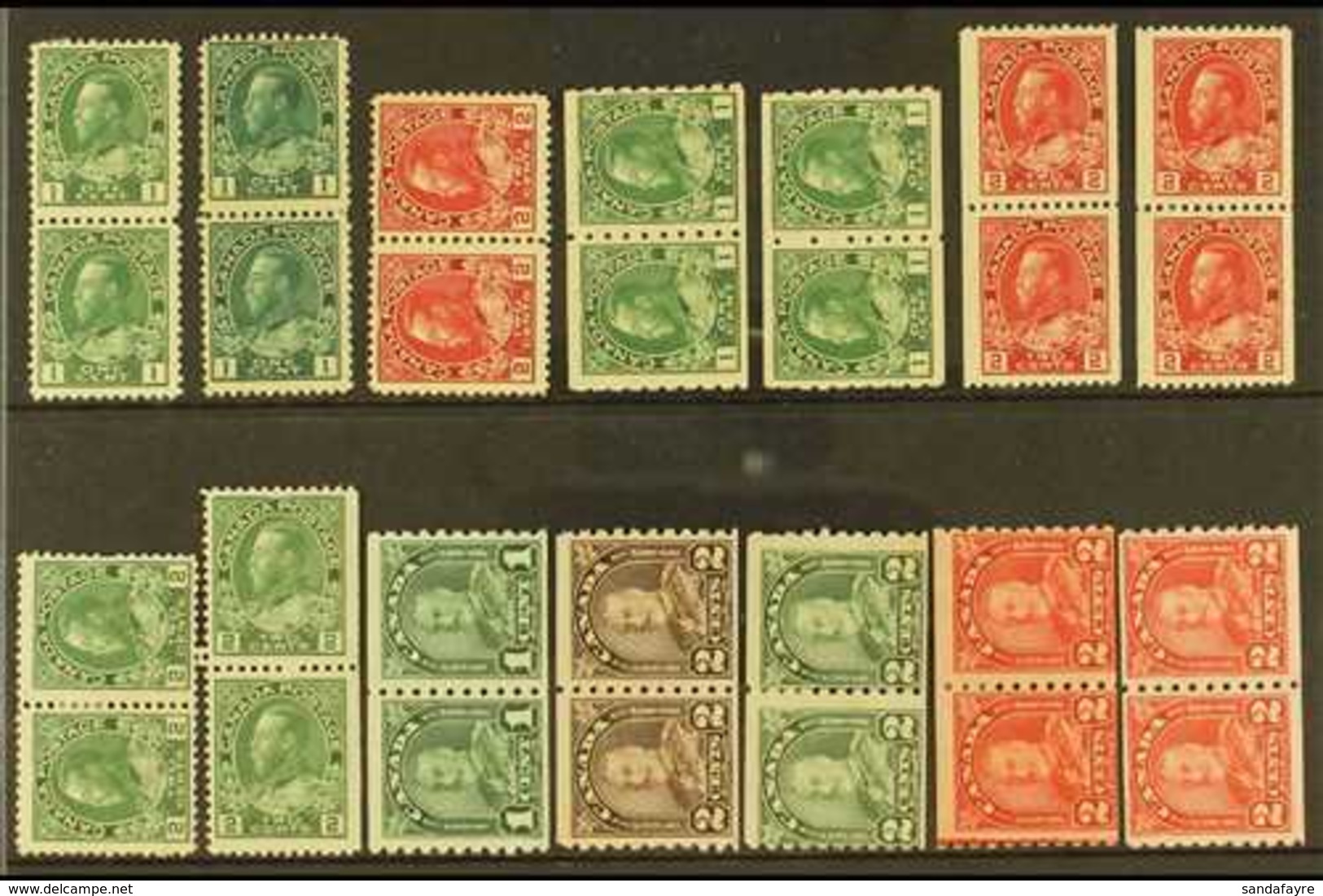 1911-31 MINT & NHM PAIRS COLLECTION  A Mint & Nhm Selection Of 1c & 2c Horizontal & Vertical Pairs Inc Coil Ranges. Some - Sonstige & Ohne Zuordnung