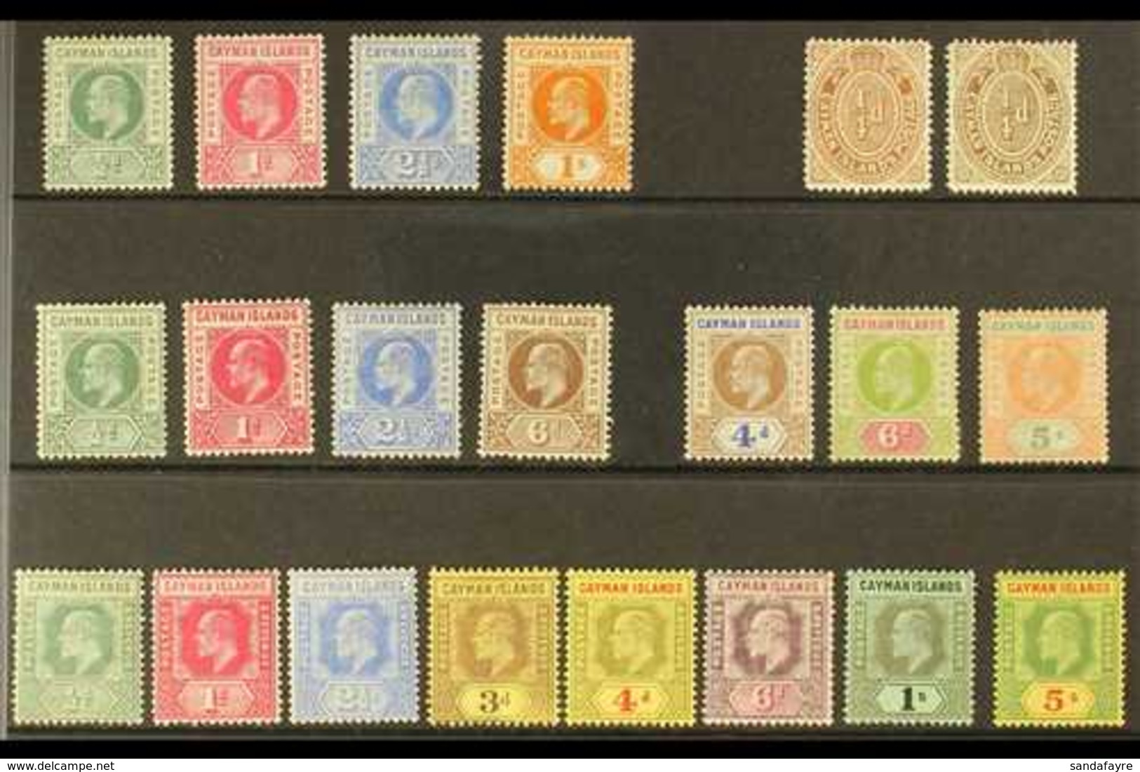 1902-1909 KEVII MINT SELECTION  Presented On A Stock Card That Includes 1902-03 Set (ex 6d), 1905 Set To 6d, 1907 Set (e - Kaimaninseln