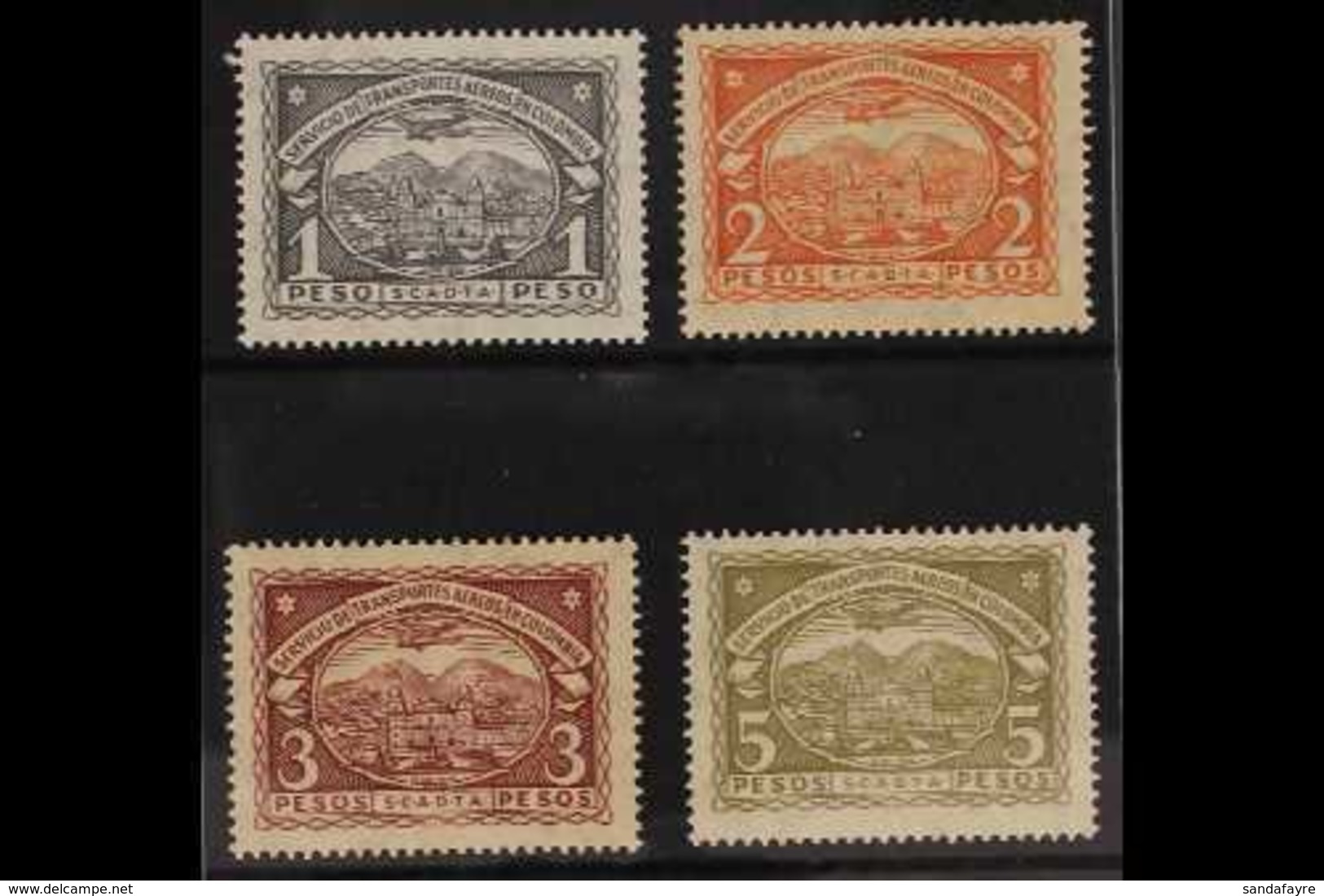 PRIVATE AIRS - SCADTA  1923-28 Top Values, 1p To 5p (SG 46/49, Sc C47/50), Never Hinged Mint. Lovely! (4 Stamps) For Mor - Kolumbien