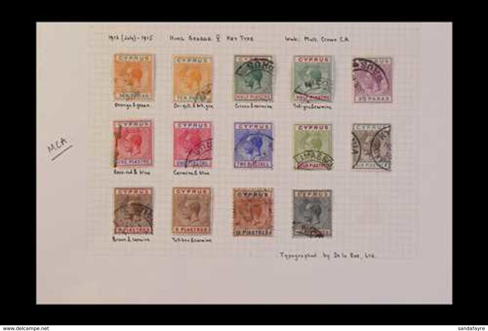 1912-1935 USED COLLECTION  On Leaves, ALL DIFFERENT, Includes 1912-15 Complete To 18pi Incl. 10pa, ½pi, 1pi & 9pi Shades - Sonstige & Ohne Zuordnung