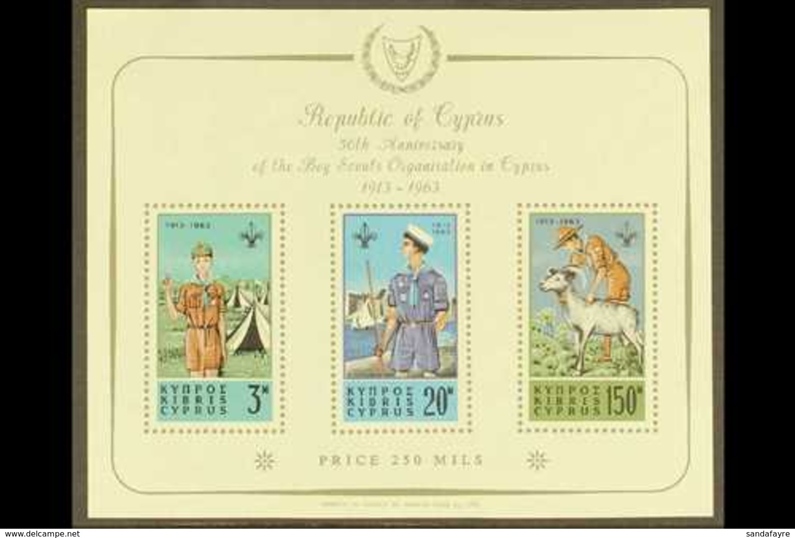 1963  Cyprus Scout Movement Imperf Miniature Sheet, SG MS231a, Never Hinged Mint. For More Images, Please Visit Http://w - Sonstige & Ohne Zuordnung