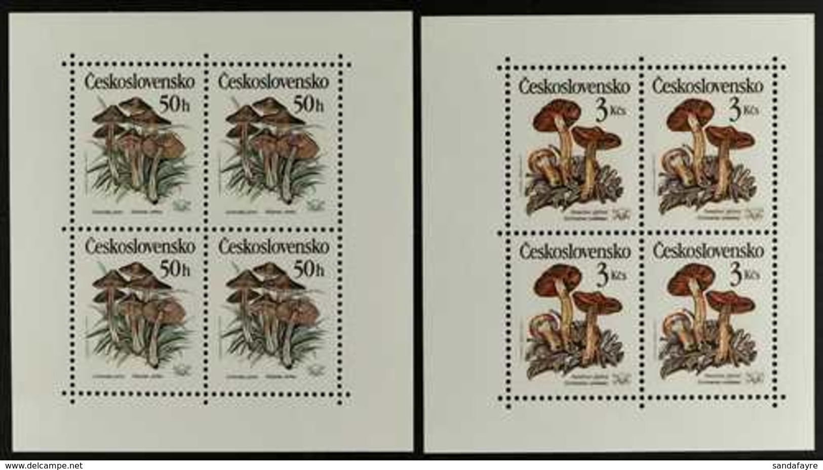 1989  50h & 3k Poisonous Mushrooms SHEETLETS Of 4, Michel Klb 3017 II & 3020 II, Superb Never Hinged Mint. These Were Pr - Sonstige & Ohne Zuordnung