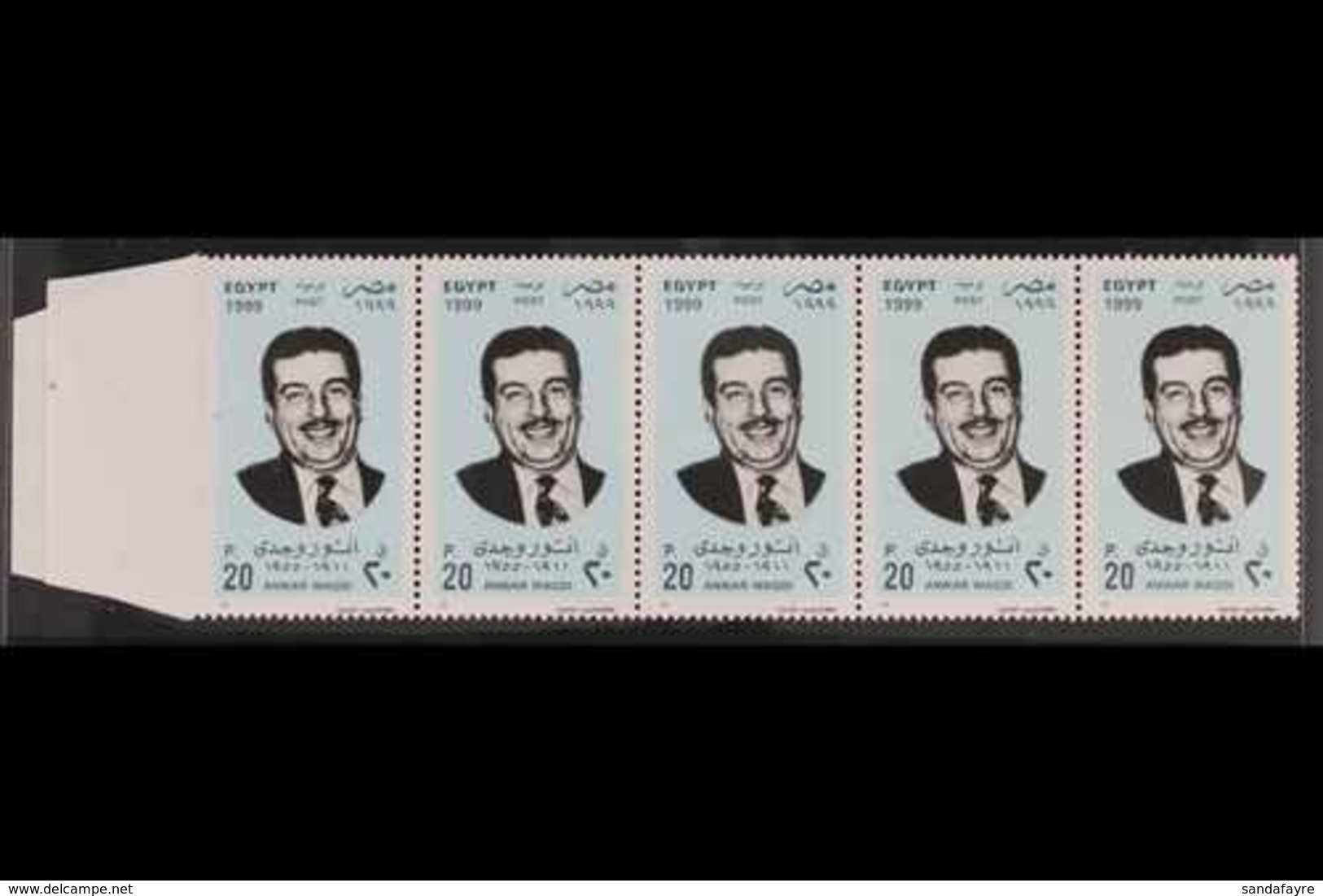 1999  20p Actors, Anwar Wagdi, Horizontal Strip Of Ten, IMPERFORATE AT LEFT, SG 2134, Never Hinged Mint. For More Images - Sonstige & Ohne Zuordnung