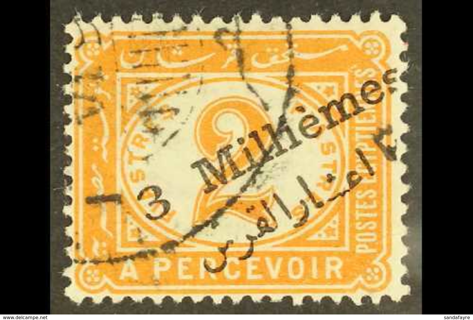 POSTAGE DUE  1898-1907 3m On 2pi Orange Surcharge With ARABIC "3" OVER "2" Variety, SG D75d, Very Fine Cds Used. For Mor - Sonstige & Ohne Zuordnung