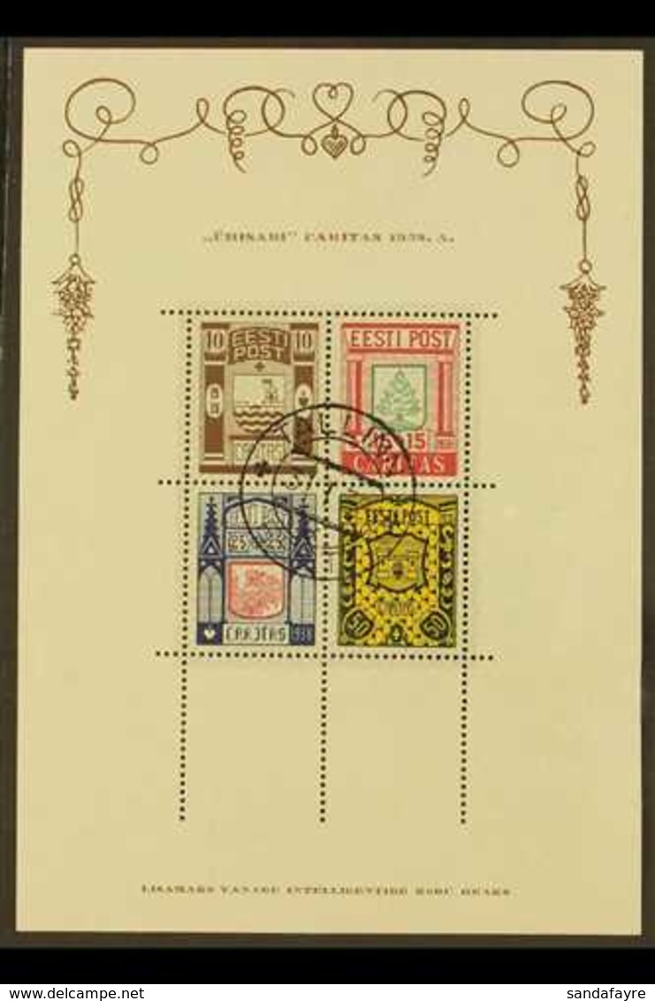 1938  Caritas Mini-sheet (Michel Block 1, SG MS138), Fine Used With Superb Cds Cancel. For More Images, Please Visit Htt - Estland