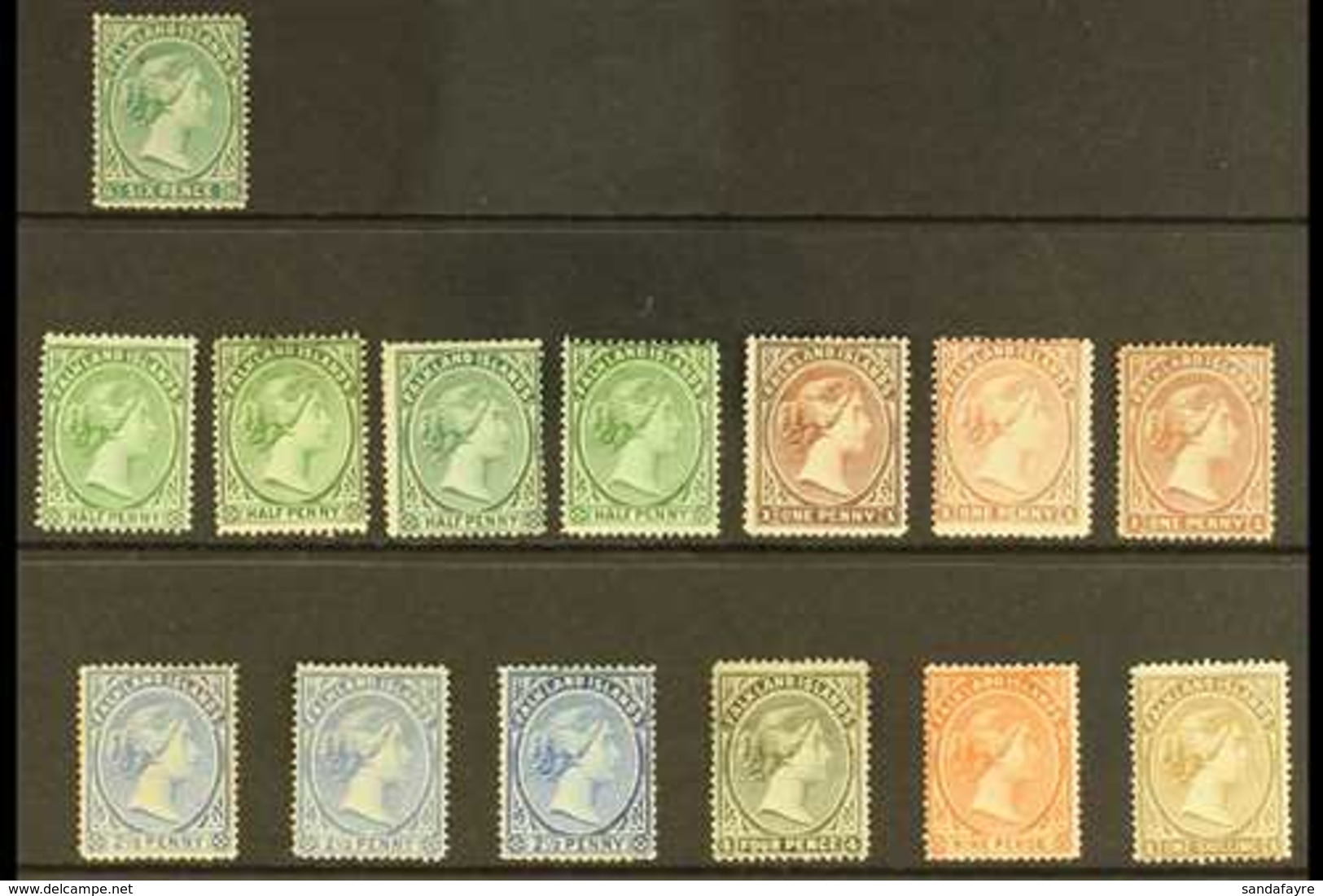 1878-1902 MINT/UNUSED QV SELECTION.  A Shaded Range Presented On A Stock Card That Includes 1878-79 6d Unused, 1891-1902 - Falklandinseln