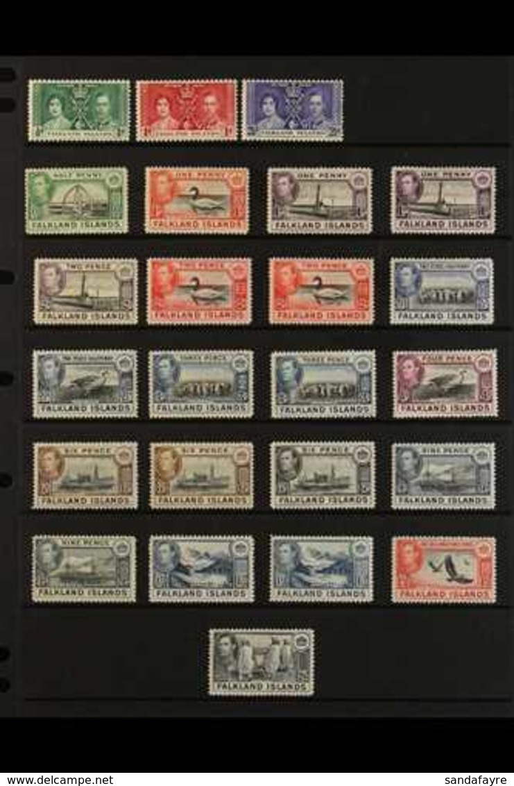 1937-71 FINE MINT COLLECTION  A Most Useful,  ALL DIFFERENT Mint Collection Presented On Stock Pages That Includes 1938- - Falklandinseln