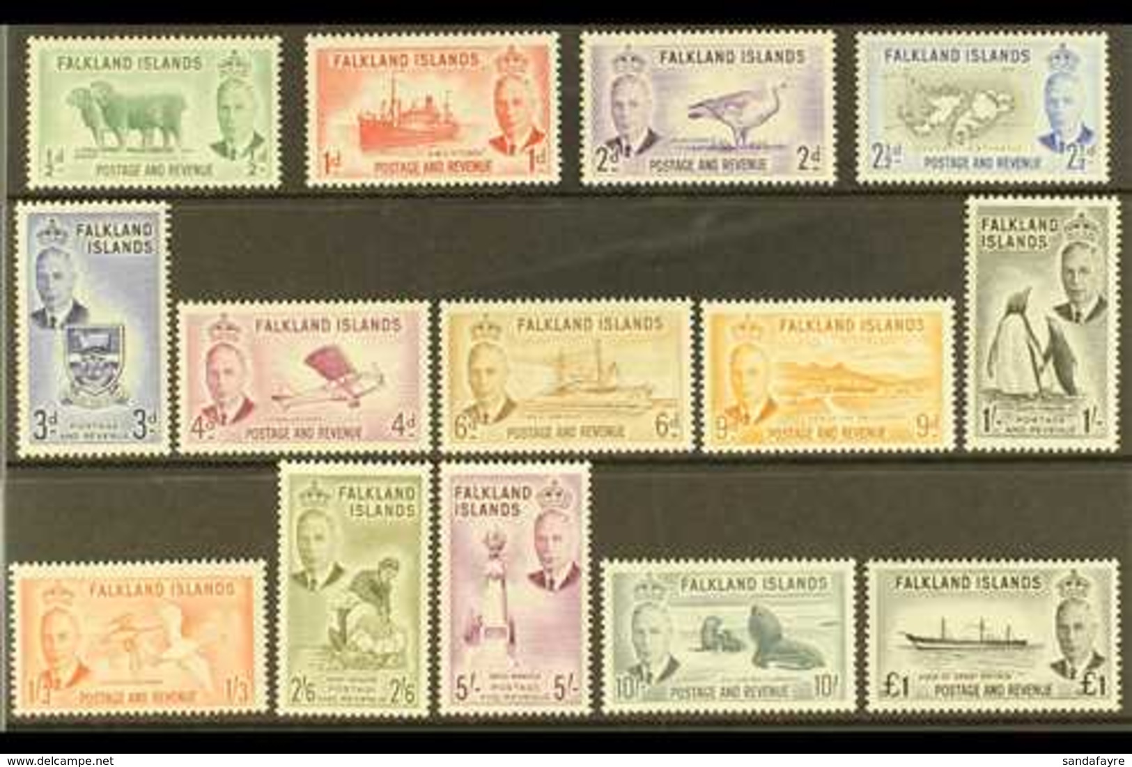 1952  Pictorial Definitive Set, SG 172/85, Never Hinged Mint (14 Stamps) For More Images, Please Visit Http://www.sandaf - Falklandinseln