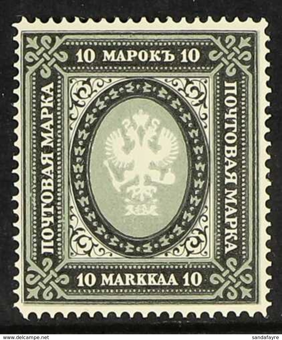 1901-16  10m Greenish-grey & Black Perf 14½ (Michel 60 Db, SG 168, Facit 61), Never Hinged Mint, Very Fresh. For More Im - Sonstige & Ohne Zuordnung