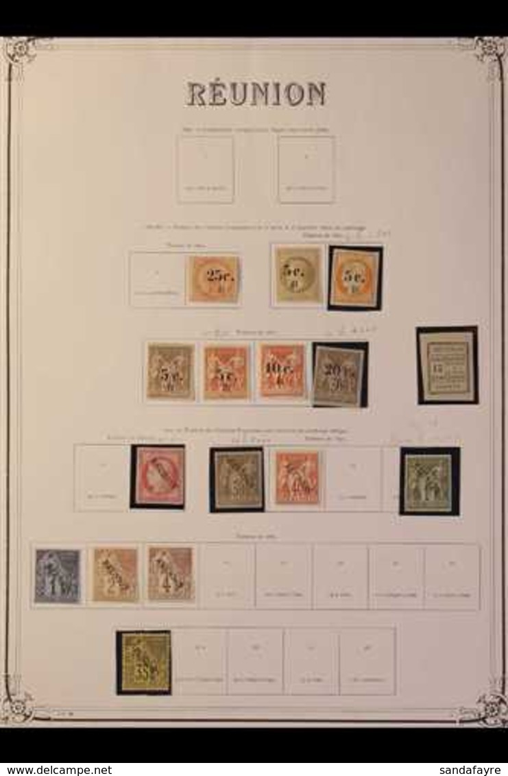 REUNION  1885-1906 FINE MINT COLLECTION, All Different, On Yvert Printed Pages, Incl. 1885-6 Surcharges Set (excl. 5c On - Sonstige & Ohne Zuordnung