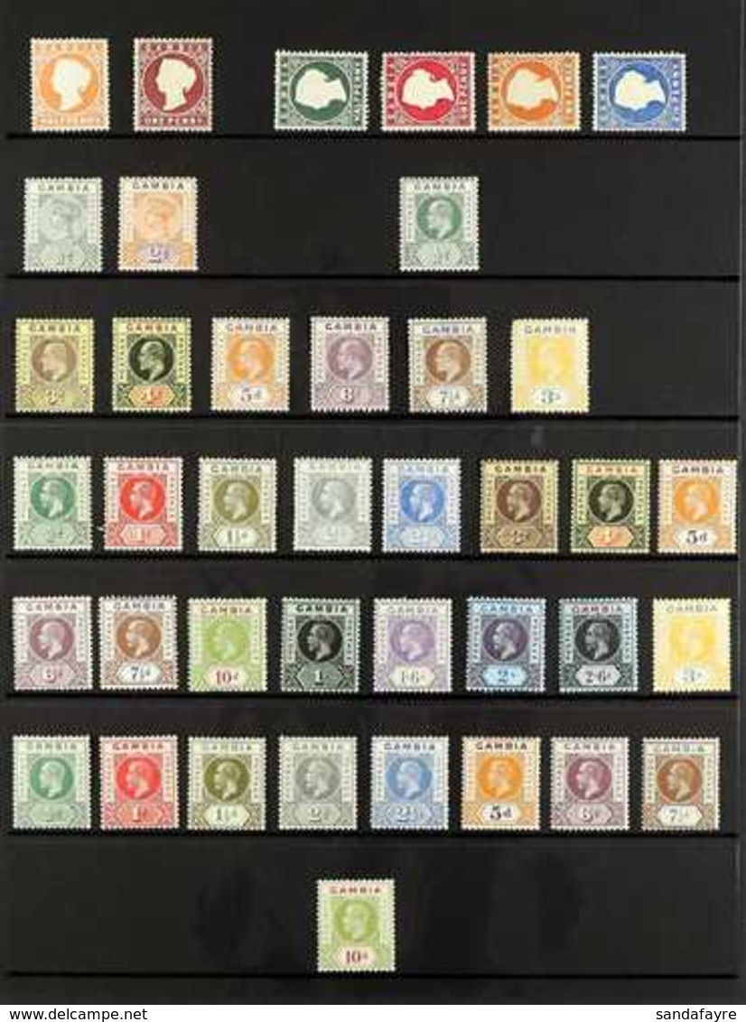 1880-1963 ALL DIFFERENT MINT ONLY COLLECTION  Presented On Stock Pages That Includes QV CC Wmk ½d & 1d, CA Wmk To 2½d, K - Gambia (...-1964)