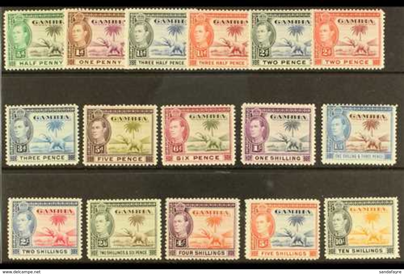 1938-46  Pictorial Definitive Set, SG 150/61, Never Hinged Mint (16 Stamps) For More Images, Please Visit Http://www.san - Gambia (...-1964)