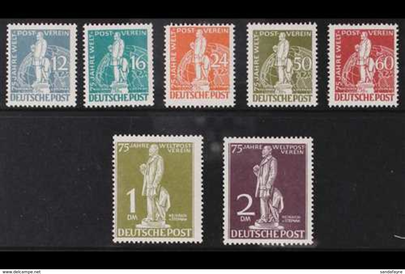 1949  Universal Postal Union Complete Set (Michel 35/41, SG B54/60), Fine Never Hinged Mint, Very Fresh. (7 Stamps) For  - Sonstige & Ohne Zuordnung