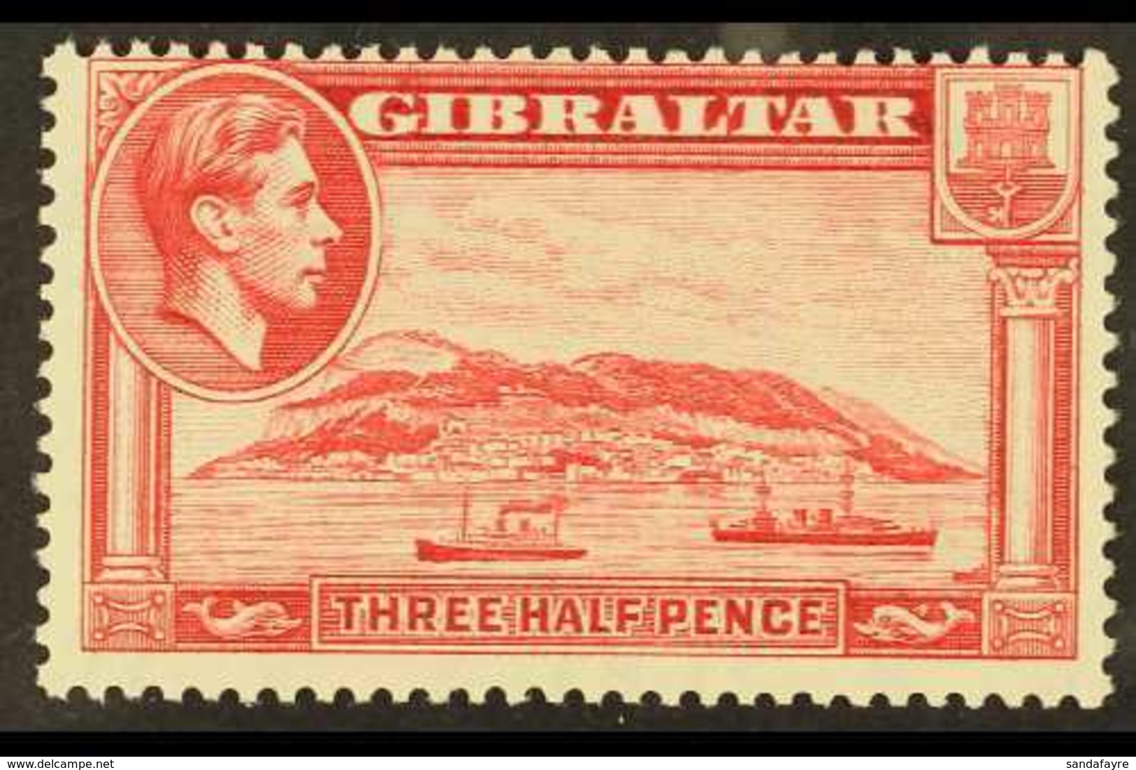1938-51  1½d Carmine, Perf 13½, SG 123a, Fine Mint, Centred High But Very Lightly Hinged. For More Images, Please Visit  - Gibraltar