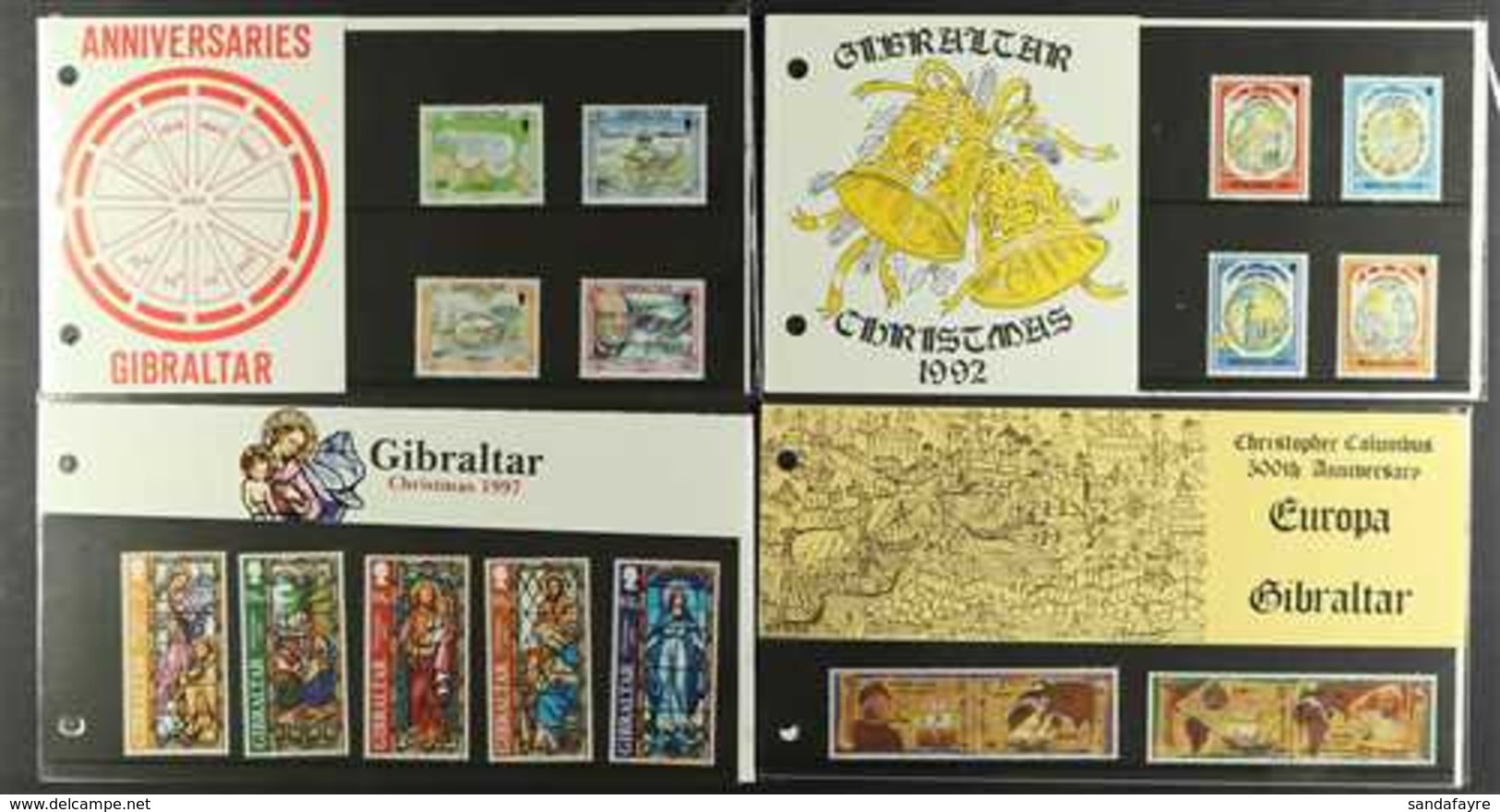 1991-2002 SUPERB NEVER HINGED MINT  All Different Complete Sets & Mini-sheets In PRESENTATION PACKS, Includes 1993-1995  - Gibraltar