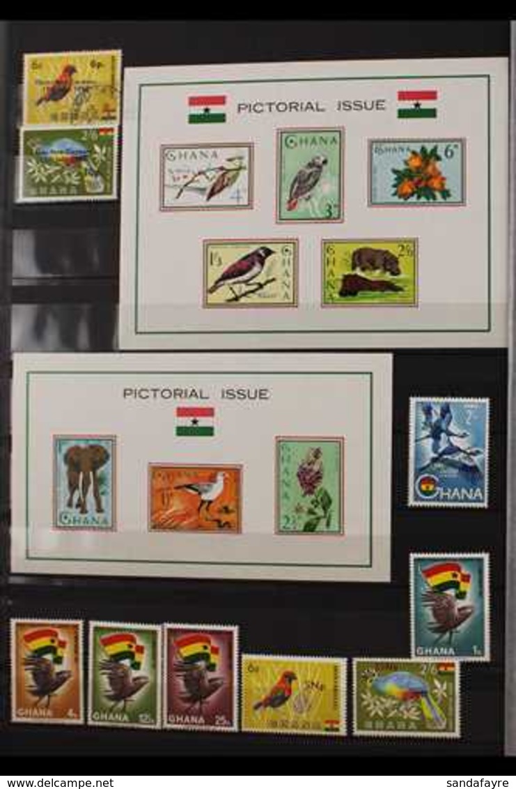 BIRDS TOPICAL COLLECTION  1957-2008. All Different Mint, Used & Never Hinged Mint Collection Of Stamps & Miniature Sheet - Ghana (1957-...)