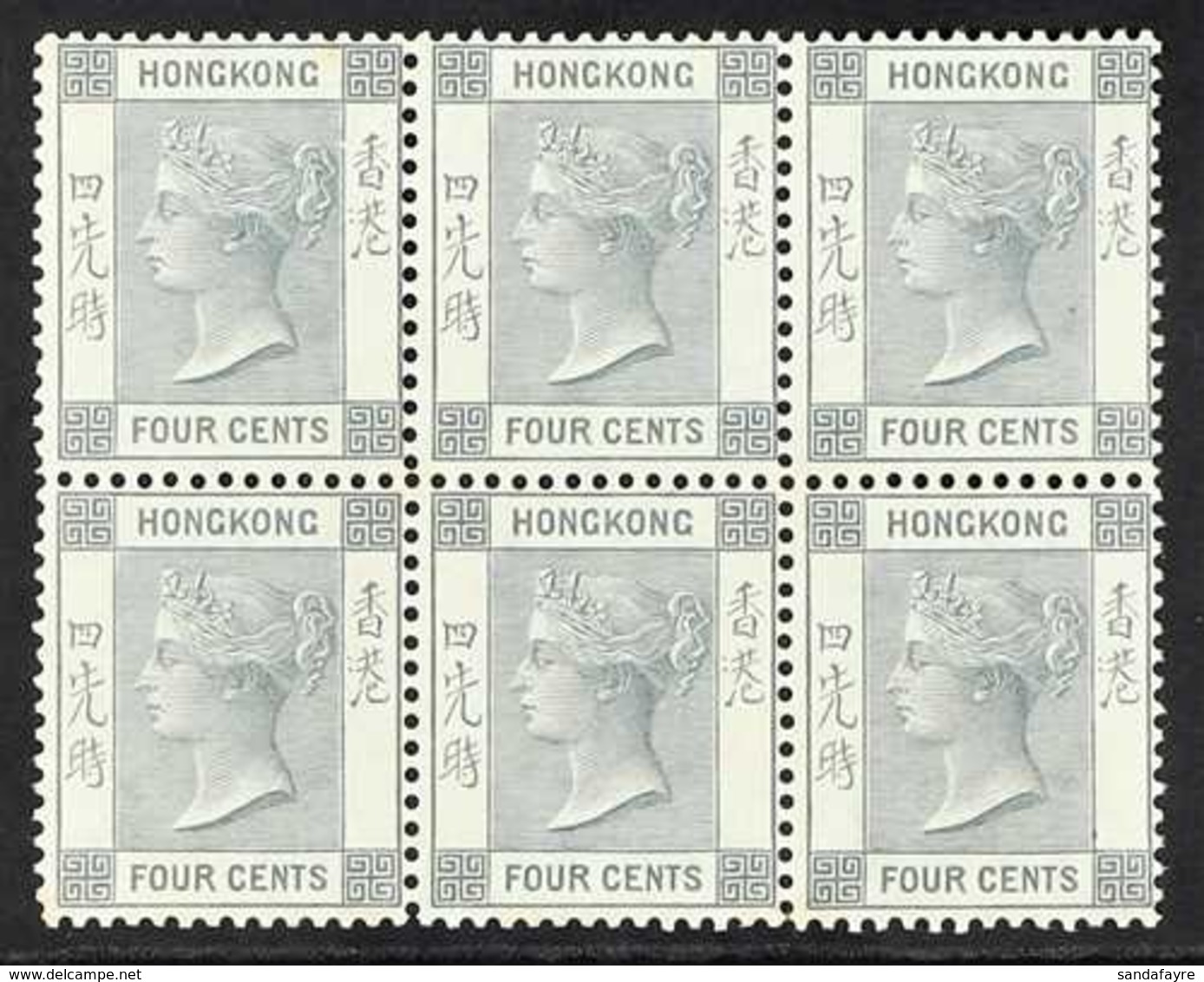 1863-71  4c Grey, Wmk CC, Perf 14, SG 9, Never Hinged Mint BLOCK OF SIX. For More Images, Please Visit Http://www.sandaf - Sonstige & Ohne Zuordnung