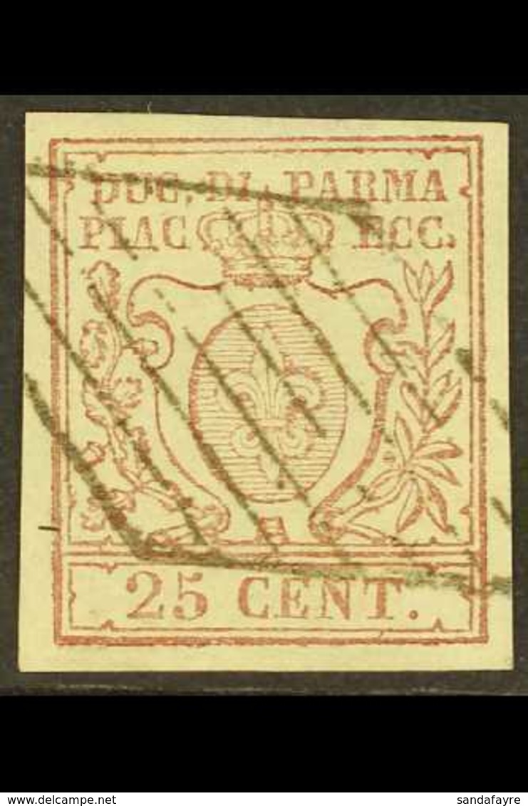 PARMA  1857 25c Lilac Brown, Sass 10, Superb Used With Large Margins All Round And Neat Lozenge Cancel. For More Images, - Ohne Zuordnung