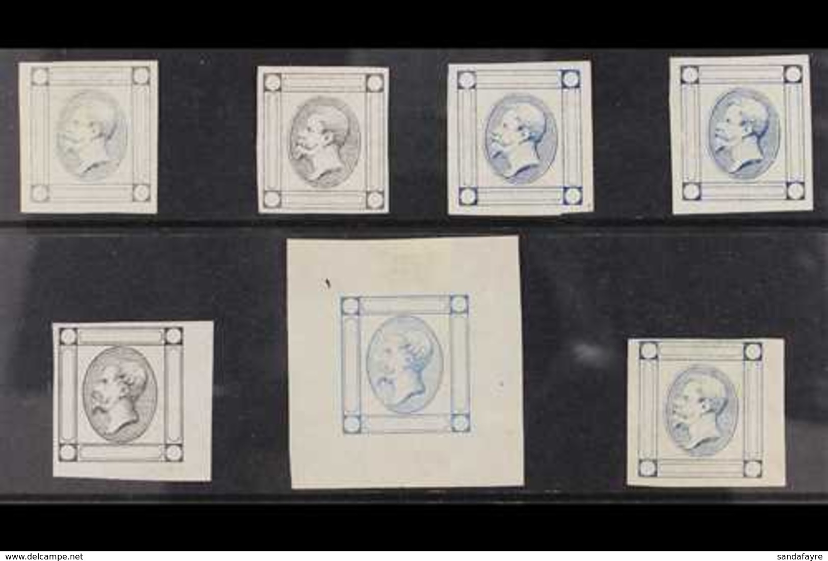 1863  15c Blue Matraire Issue, As Sass 12, Selection Of Plate Proofs Without Inscriptions In Black Or Blue On Ungummed P - Non Classés