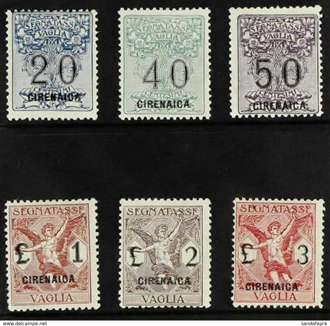 CIRENAICA  1924 Postal Order Postage Due Set, Sass S31, Fine Mint (6 Stamps) For More Images, Please Visit Http://www.sa - Sonstige & Ohne Zuordnung