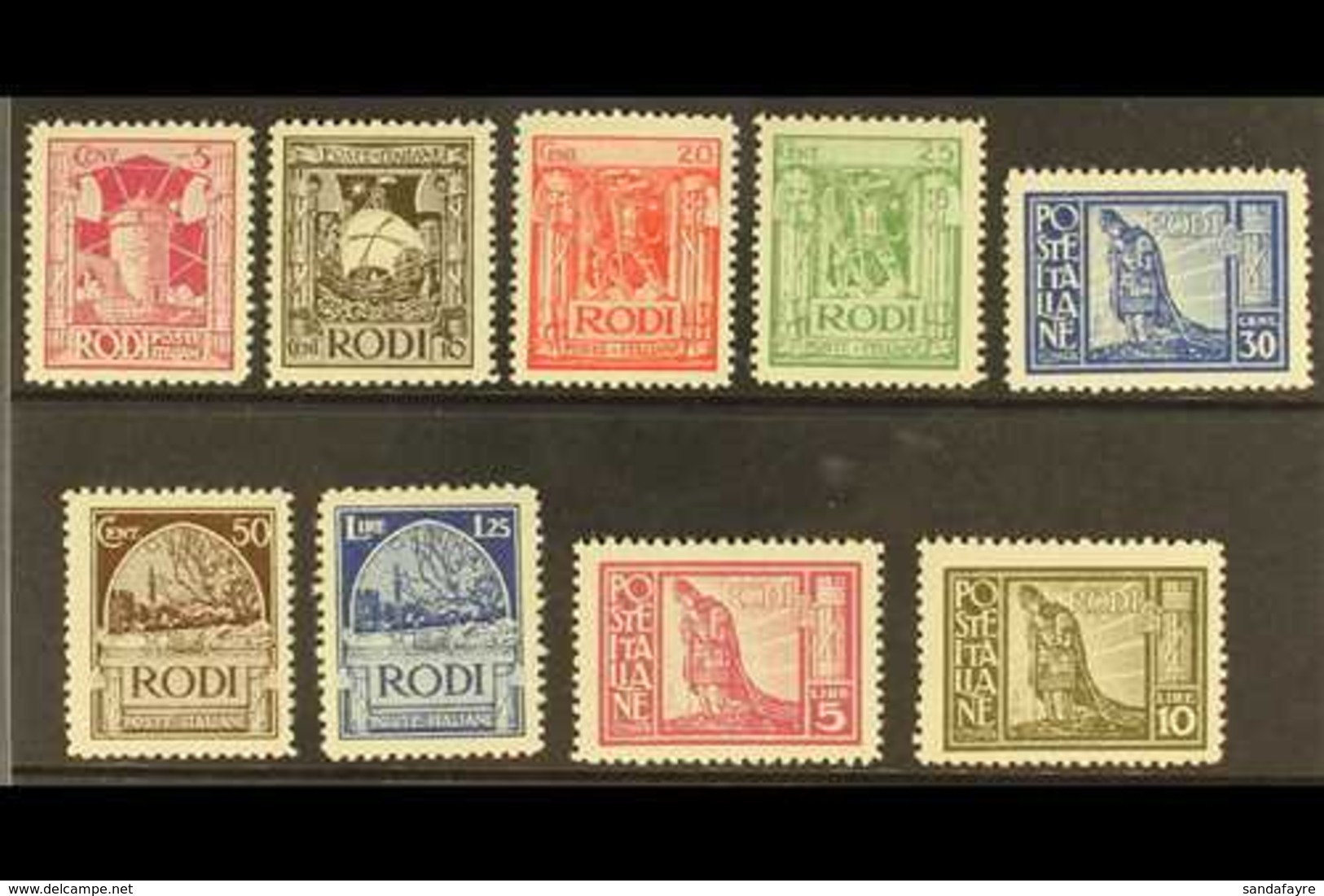 DODECANESE ISLANDS (EGEO)  1929 Pictorials Perf 11 Without Imprint Complete Set (Sassone 3/11, SG 17A/25A), Fine Mint, V - Sonstige & Ohne Zuordnung