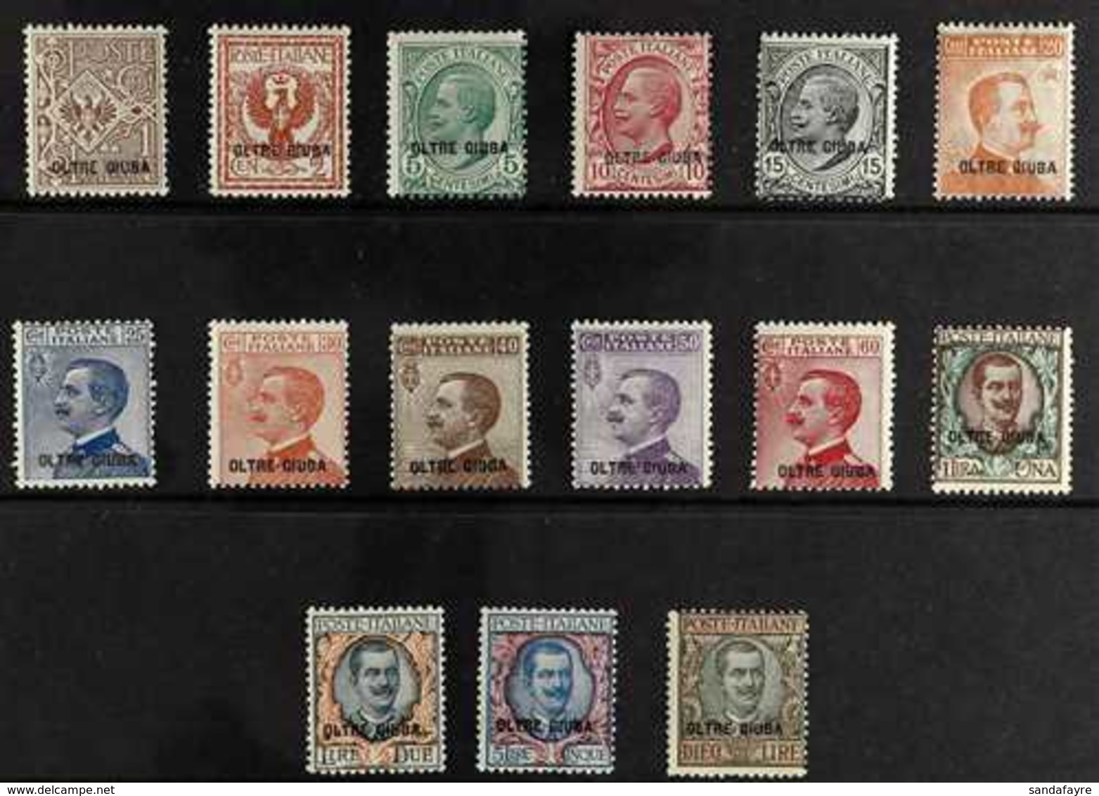 JUBALAND  1925 "OLTRE GIUBA" Overprints Complete Set (Sassone 1/15, SG 1/15), Fine Mint, Very Fresh. (15 Stamps) For Mor - Sonstige & Ohne Zuordnung