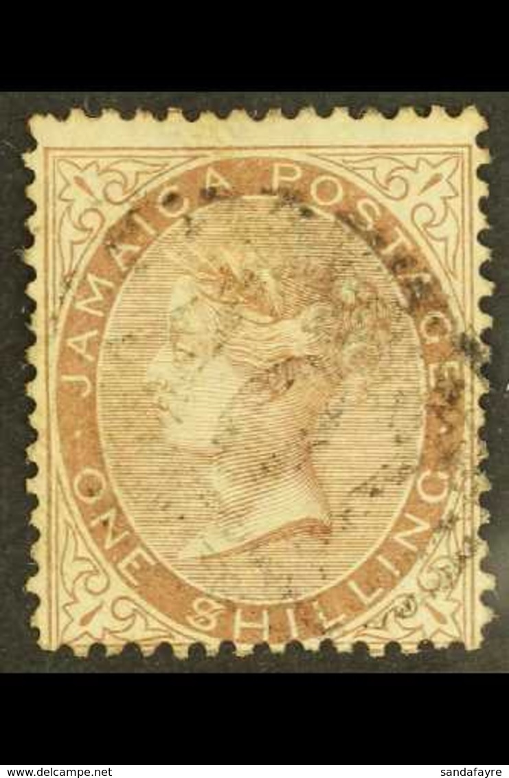 1870-83  1s Dull Brown, Variety "$" For "S", SG 13a, With Neat Light "A01" Cancel, Very Scarce. For More Images, Please  - Jamaica (...-1961)