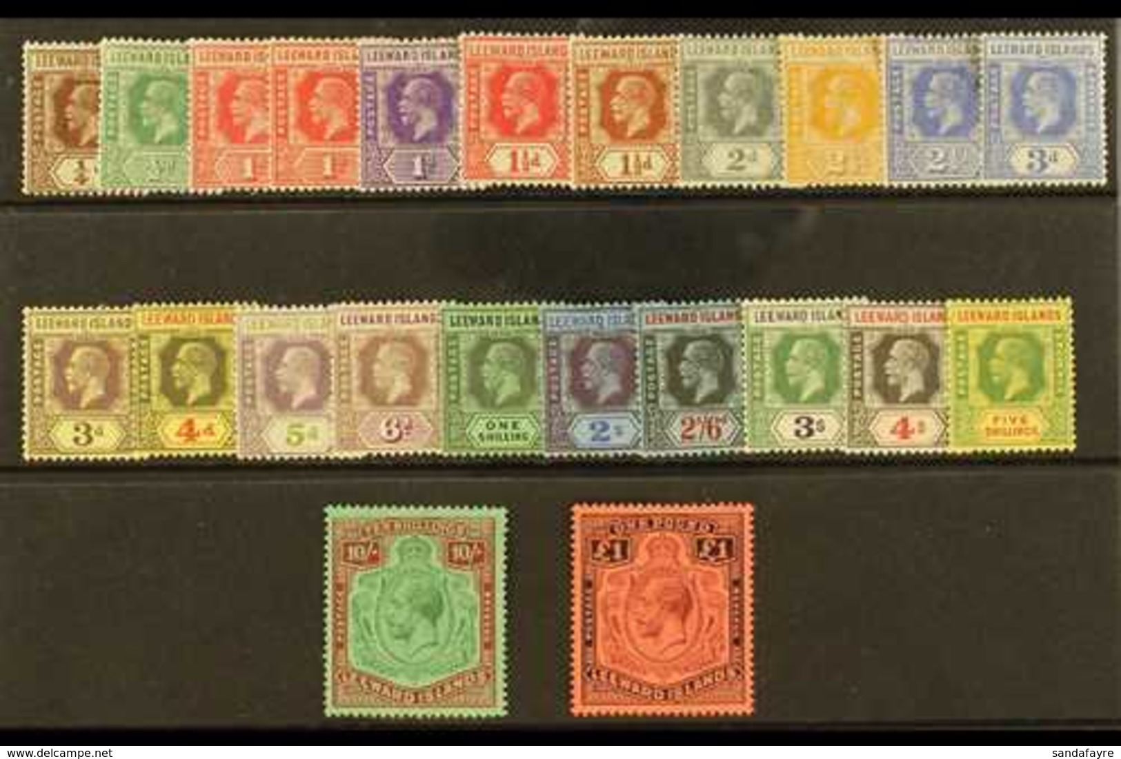 1921 - 32  Geo V Set Complete, SG 58/80, Very Fine And Fresh Mint. (23 Stamps) For More Images, Please Visit Http://www. - Leeward  Islands