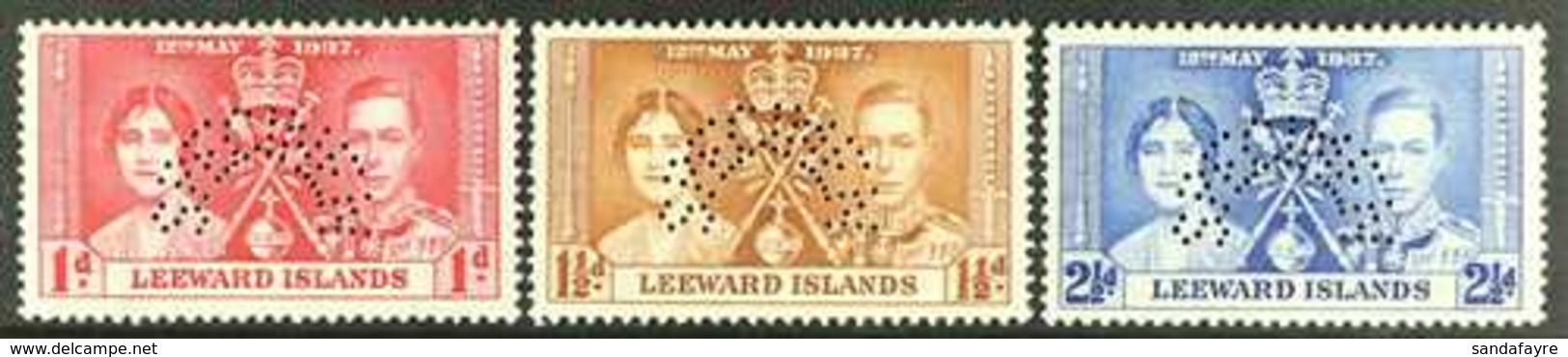 1937  Coronation Set, Perf. "SPECIMEN", SG 92/94s, Very Fine Mint. (3 Stamps) For More Images, Please Visit Http://www.s - Leeward  Islands