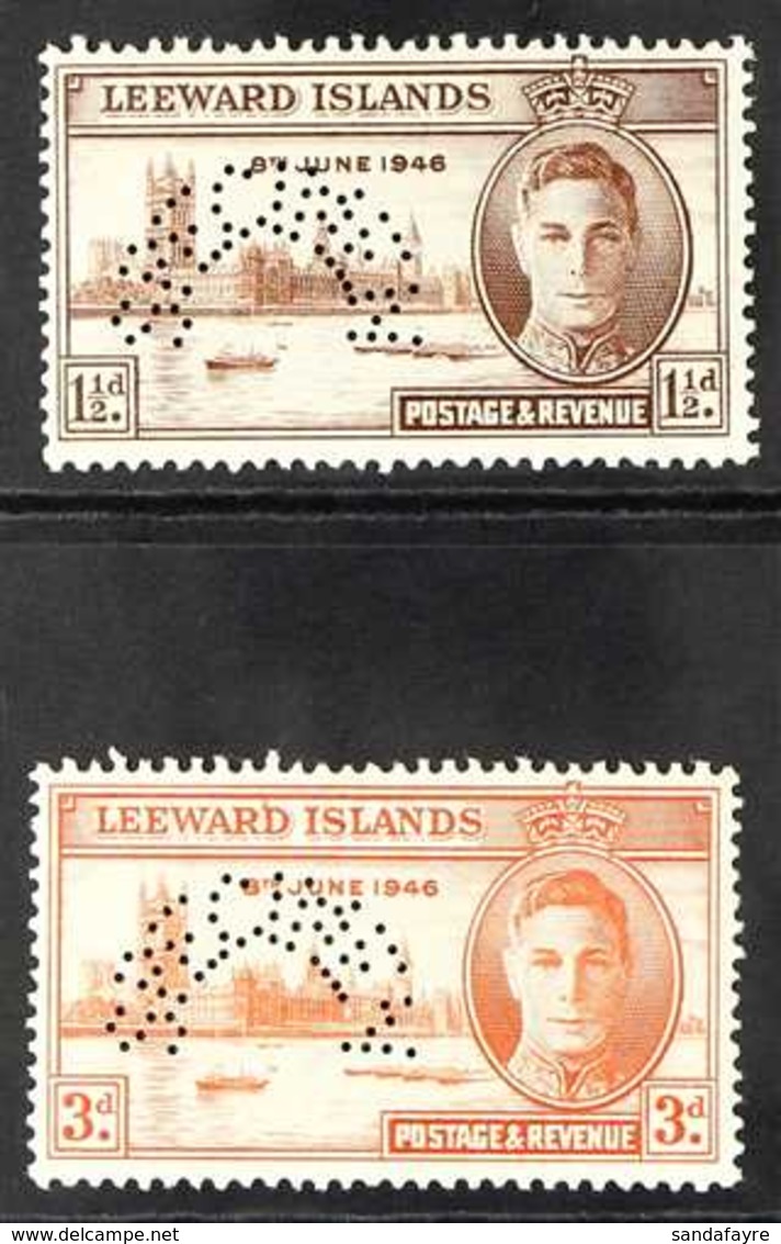 1946  Victory Set "SPECIMEN" Punctured, SG 115s/16s, Very Fine Mint (2 Stamps) For More Images, Please Visit Http://www. - Leeward  Islands