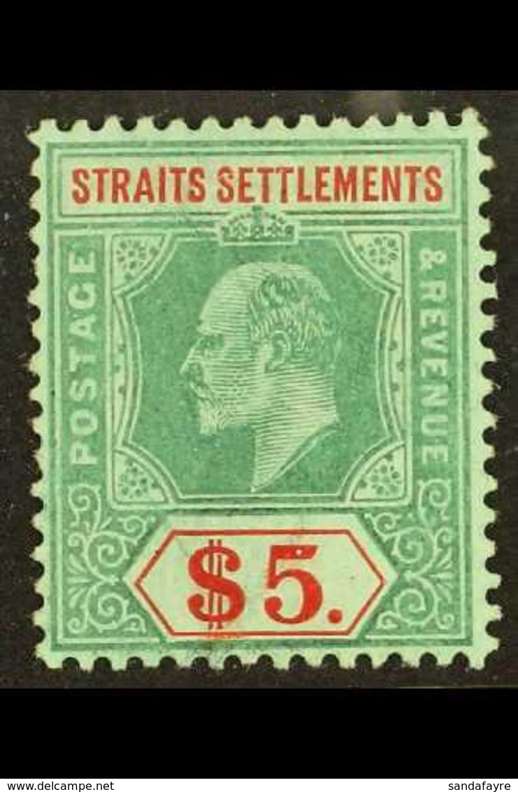 1906-12  $5 Dull Green & Red On Green, Wmk Mult Crown CA, SG 167, Fine Mint. For More Images, Please Visit Http://www.sa - Straits Settlements