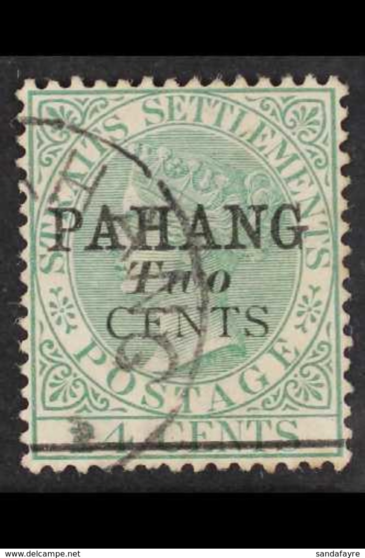 PAHANG  1891 2c On 24c Green Type 5, SG 7, Very Fine Used. For More Images, Please Visit Http://www.sandafayre.com/itemd - Sonstige & Ohne Zuordnung