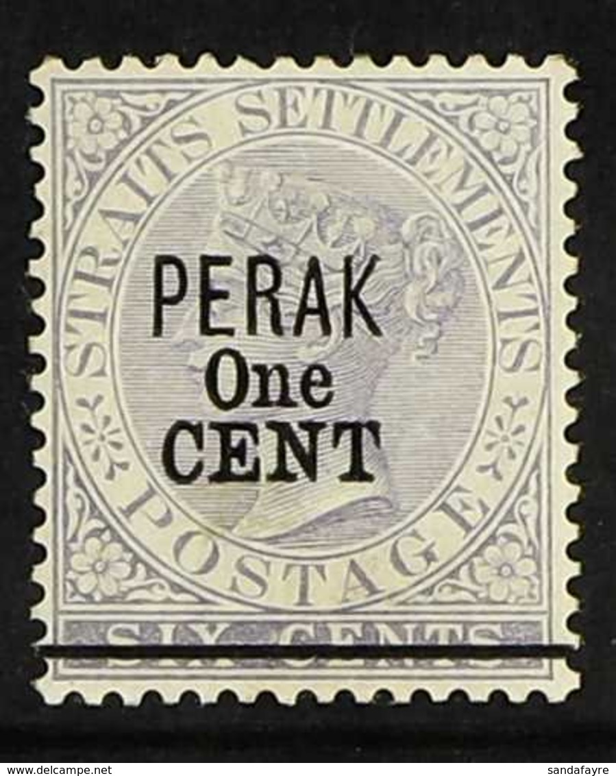 PERAK  1891 "One CENT" On 6c Lilac, SG 45, Very Fine Mint. For More Images, Please Visit Http://www.sandafayre.com/itemd - Sonstige & Ohne Zuordnung