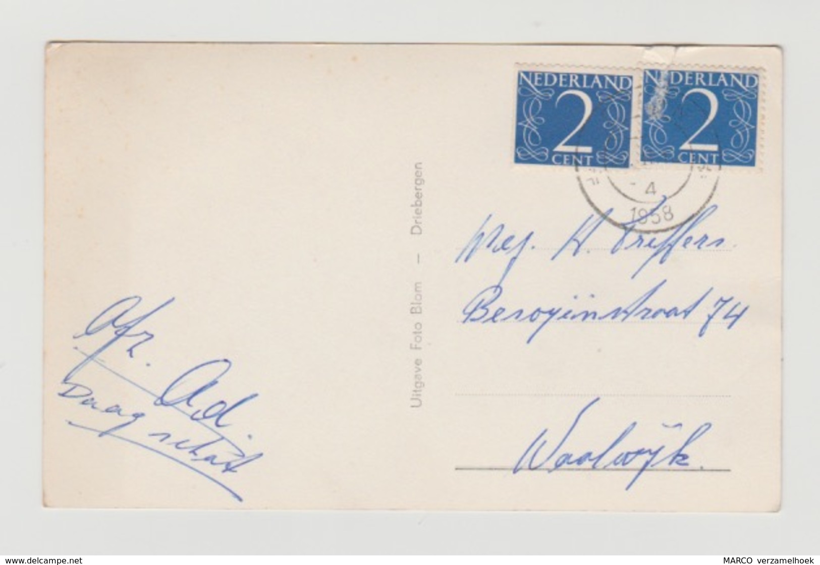 Ansichtkaart-postcard Van Braam Houckgeest Kazerne Doorn (NL) 1958 - Doorn