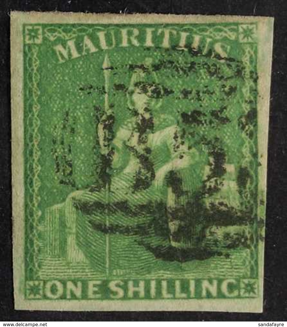 1859  1s Yellow Green, SG 35, Very Fine Used With Clear Margins All Round And Bright Even Colour. For More Images, Pleas - Mauritius (...-1967)