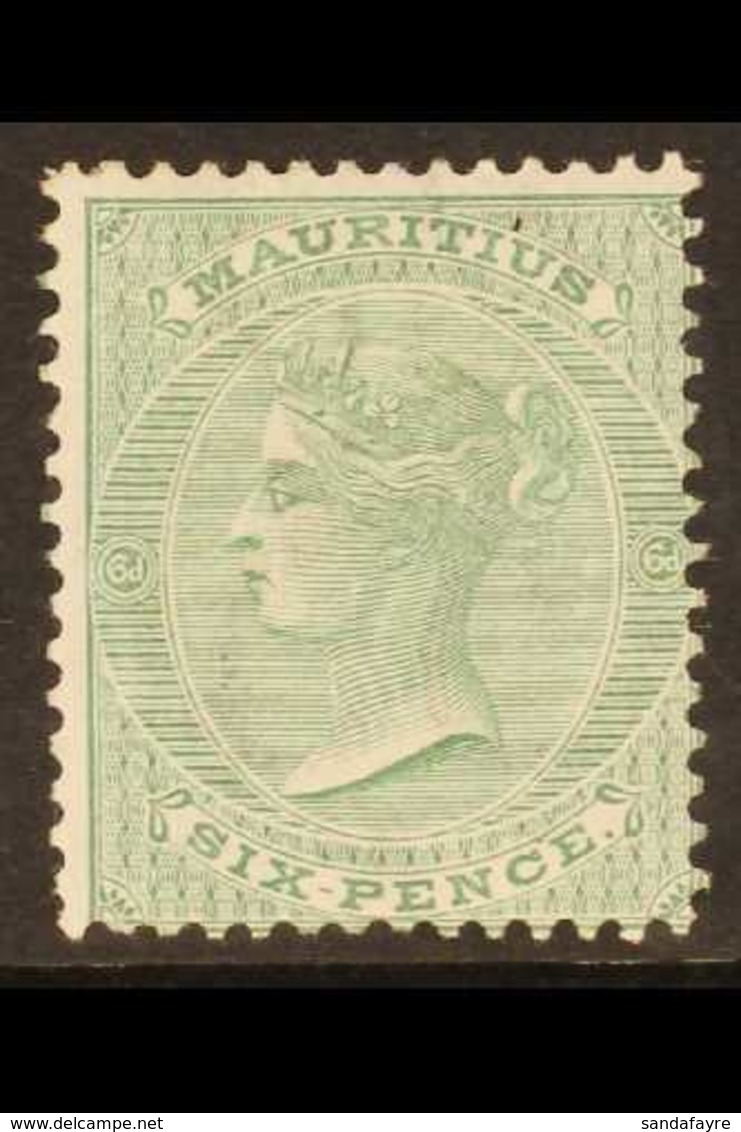 1863   6d Blue Green, Wmk CC, SG65, Very Fine Mint, Large Part Og. For More Images, Please Visit Http://www.sandafayre.c - Mauritius (...-1967)