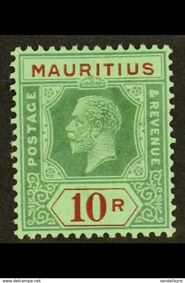 1921-34  10r Green & Red/emerald (Die II), SG 241, Fine Mint For More Images, Please Visit Http://www.sandafayre.com/ite - Mauritius (...-1967)