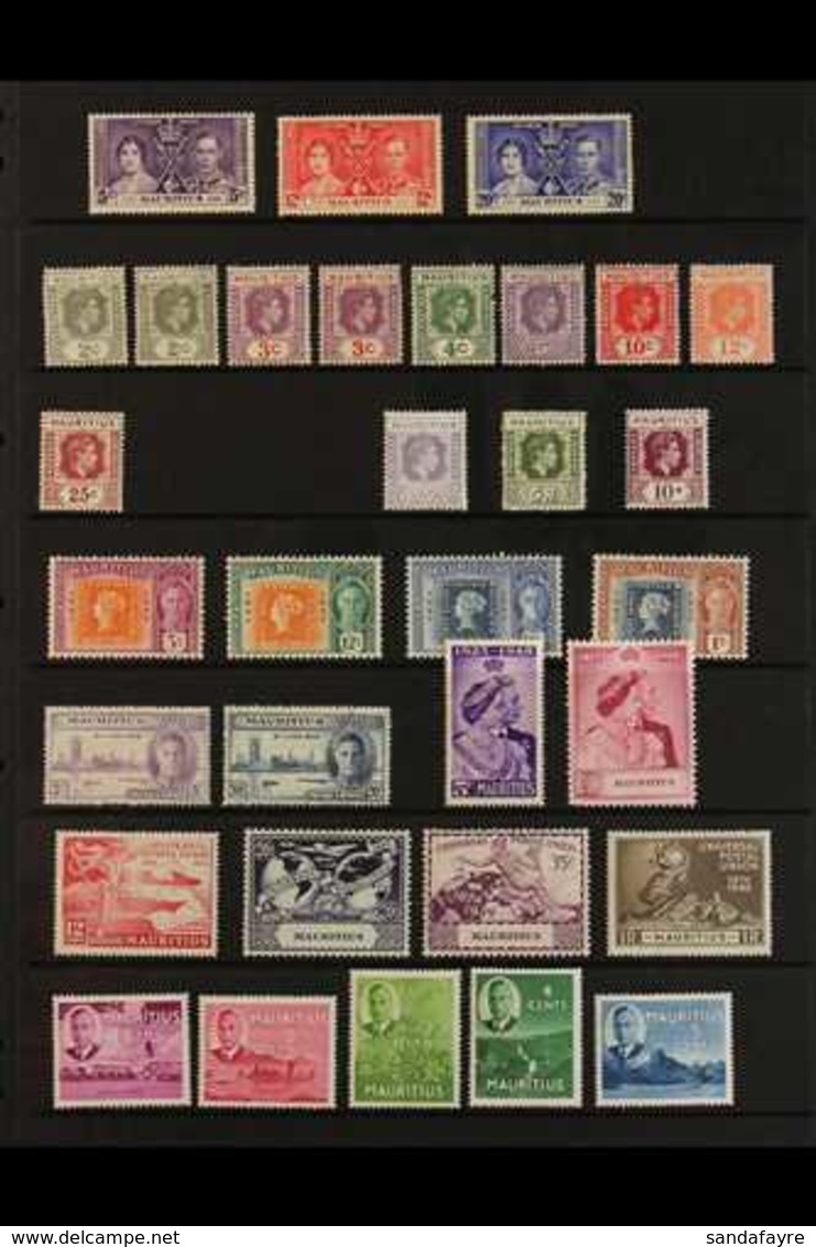 1937-1968 ALL DIFFERENT MINT COLLECTION  Presented On Stock Pages With KGVI To Different 10r, QEII 1953 Set, 1965 Bird S - Mauritius (...-1967)