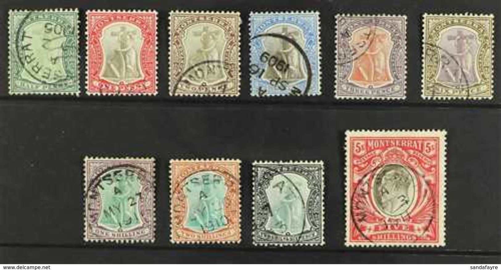 1904 - 8  Ed VII Complete Set, Wmk MCA, SG 24/33, Fine To Very Fine Used. (10 Stamps) For More Images, Please Visit Http - Montserrat